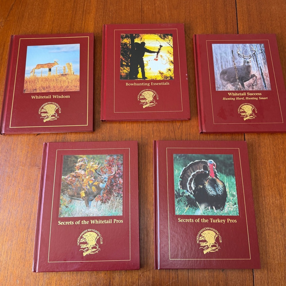 North American Hunting Club 5 Book Set Whitetail Bowhunting Turkey Hardcover